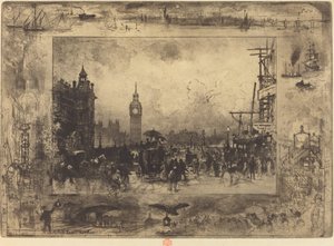 Pont de Westminster, 1884 - Felix Hilaire Buhot
