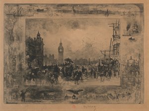 Pont de Westminster, ou tour de Westminster - Felix Hilaire Buhot