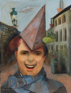 Autoportrait avec un Chapeau de Papier et une Écharpe Bleue - Felix Nussbaum