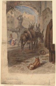 Fontaine de Bernini, Rome (recto) - Felix Octavius Carr Darley