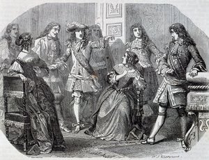 Arrestation de Nicolas Fouquet surintendant des finances, gravure par Henri Félix Emmanuel Philippoteaux (1815-1884) du Vicomte de Bragelonne, par Alexandre Dumas (1802-1870) - Felix Philippoteaux