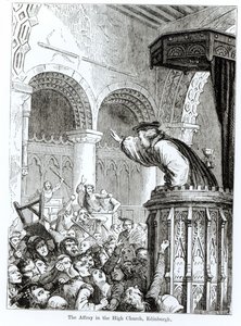 La bagarre dans la Haute Église, Édimbourg - Felix Philippoteaux