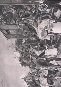 En route pour le front, illustration de Hindenburg publié par Daterlandischer Derlag C U Weller Berlin
