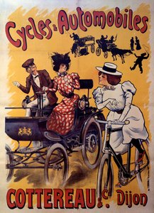 Affiche pour les cycles et voitures Cottereau et compagnie. début 20ème siècle (affiche) - Ferdinand (1865 1923) Misti Mifliez