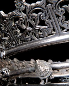Aquarium et piédestal en bronze argenté 