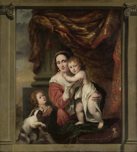 Caritas: Joanna de Geer (1629-1691) avec ses enfants Cecilia Trip (1660-1728) et Laurens Trip (né en 1662) - Ferdinand Bol