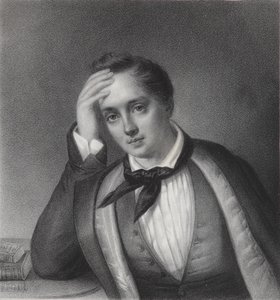 Portrait du poète Yevgeny Abramovich Baratynsky 1800-1844, années 1830 - Ferdinand Chevalier