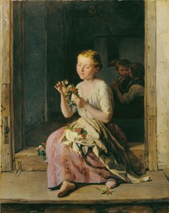 La tresseuse de couronnes - Ferdinand Georg Waldmuller