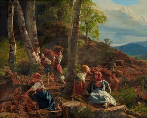 Ramasseur de bois dans la forêt viennoise - Ferdinand Georg Waldmuller