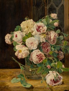 Bouquet de roses à la fenêtre