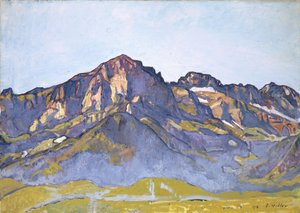 Les Dents Blanches à Champéry au soleil du matin - Ferdinand Hodler
