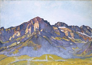 Les Dents Blanches à Champéry au soleil du matin, 1916 - Ferdinand Hodler