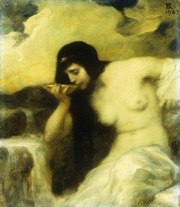 Une nymphe buvant à une source, 1907 - Ferdinand Keller
