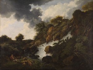 Paysage montagneux avec cascade - Ferdinand Kobell