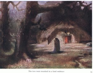 Les deux se sont retrouvés dans une étreinte tendre, illustration de The Stories of Wagner