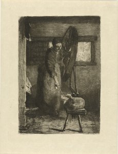 Fileuse au travail (Au travail) - Ferdinand Oldewelt