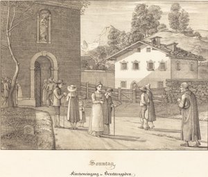 Sonntag - Kircheneingang in Berchtesgaden