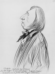 Caricature de Frédéric Chopin chez Madame Sand à Nohant - Ferdinand Sigismund Bac