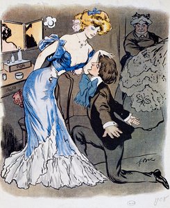 Les Demi-mondaines, poète Innamorato, caricature en 1908 (illustration) - Ferdinand Sigismund Bac