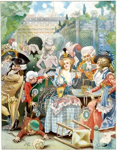 Le palais royal, sous la convention, 18ème siècle, c1870-1950 - Ferdinand Sigismund Bac