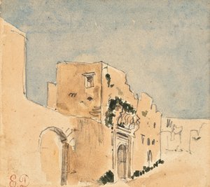 Un bâtiment marocain - Ferdinand Victor Eugene Delacroix