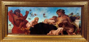 Agriculture Une mère allaitant ses enfants. Peinture par Eugène Delacroix