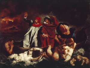 Le bateau de Dante, de la Divine Comédie de Dante Alighieri - Ferdinand Victor Eugene Delacroix
