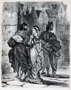 Faust, Gretschen et Méphistophélès - Ferdinand Victor Eugene Delacroix