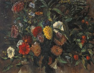 Nature morte aux fleurs, vers 1848 (huile sur carton) - Ferdinand Victor Eugene Delacroix