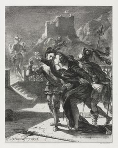 Hamlet : Hamlet se précipite pour suivre le fantôme de son père, 1835