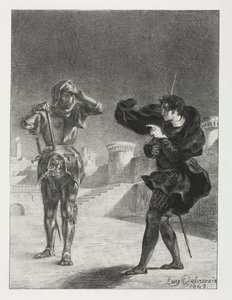 Hamlet : Le Fantôme sur la terrasse - Ferdinand Victor Eugene Delacroix