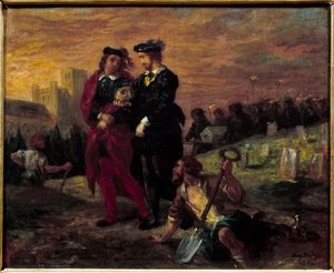 Hamlet et Horatio au cimetière. Acte V de la pièce de William Shakespeare « Hamlet » - Ferdinand Victor Eugene Delacroix