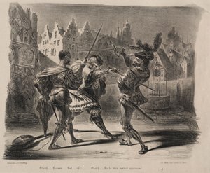 Illustrations pour Faust : Duel de Faust et de Valentin, 1828 - Ferdinand Victor Eugene Delacroix