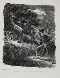 Illustrations pour Faust : Faust et Méphistophélès dans les montagnes du Harz - Ferdinand Victor Eugene Delacroix