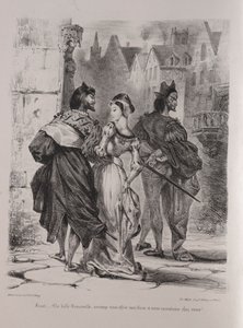 Illustrations pour Faust : Faust cherche à séduire Marguerite, 1828 - Ferdinand Victor Eugene Delacroix