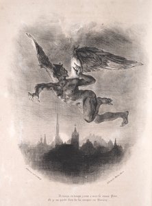 Illustrations pour Faust : Méphistophélès dans les airs, 1828 - Ferdinand Victor Eugene Delacroix