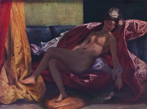 La femme au perroquet, 1827 - Ferdinand Victor Eugene Delacroix