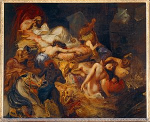 Mort de Sardanapale - La mort de Sardanapale. 1826-1827. Esquisse pour 40-11-02/62 ... - Ferdinand Victor Eugene Delacroix