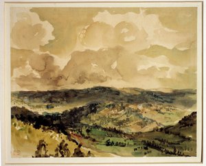 Vue panoramique des collines boisées autour de Croze - Ferdinand Victor Eugene Delacroix