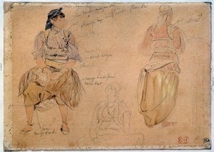 Études de femmes arabes - Ferdinand Victor Eugene Delacroix