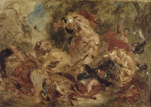 La chasse au lion, vers 1854