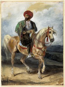 Le cavalier turc, vers 1834 (gouache et aquarelle sur papier) - Ferdinand Victor Eugene Delacroix