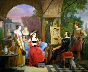 Rubens peignant le chapeau de paille dans son atelier