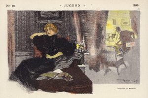 Femme à la maison le soir - Ferdinand von Reznicek