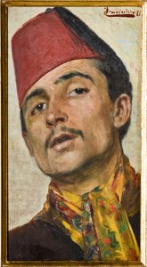 Homme portant un fez - Ferdinando Cavicchioli