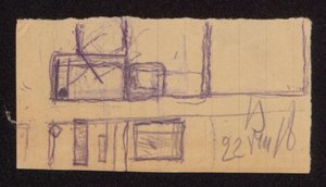Entwürfe für den Umbau der "Mauer" in Bohdanów - Plan der Gutshofanlagen (?) - Ferdynand Ruszczyc