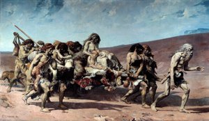 Caïn, détail. Illustration du roman de Victor Hugo « La Légende des siècles ». Peinture de Fernand Cormon (1845-1924)