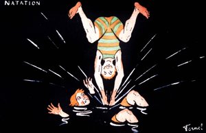 Natation, vers 1900 - Fernand Fernel