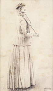 Une joueuse de tennis; Étude pour "Memories", vers 1887 - Fernand Khnopff