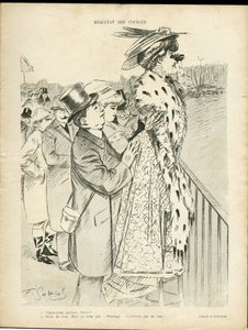 Illustration de Gottlob (1873-1935) dans Le Lire, 21/12/07 - Résultats des courses - Amour, Mode, Vie des riches, Hippisme - Femmes